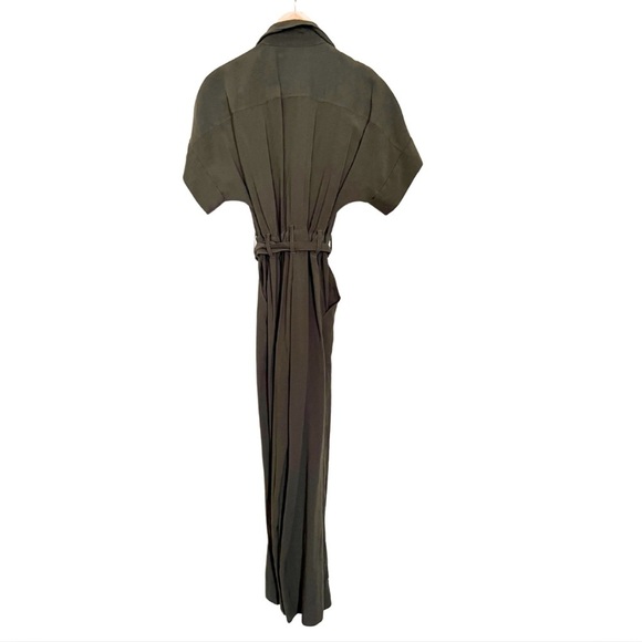 H & M Wide Leg Cargo Jumpsuit in Khaki Green. Size 4 - Picture 6 of 8